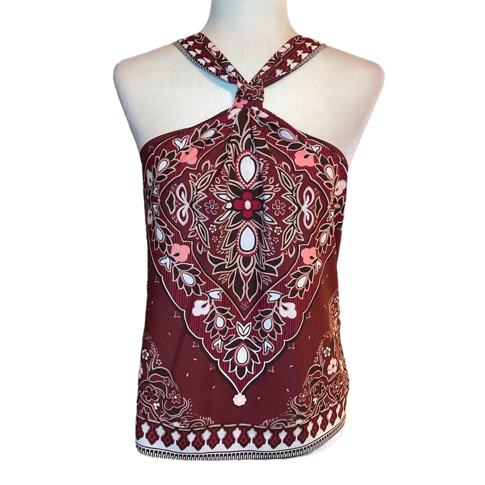 Boho Halter Top with Paisley Print